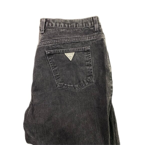 Vtg Guess Jeans Marciano 80’s Black Faded Distressed Wide Leg 42x29 Men Grunge - Picture 3 of 5